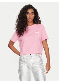 Guess T-Shirt Skylar V4GI08 JA914 Różowy Boxy Fit ze sklepu MODIVO w kategorii Bluzki damskie - zdjęcie 173292546