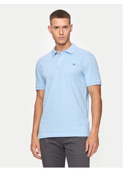 Gant Polo Shield 2220 Niebieski Slim Fit ze sklepu MODIVO w kategorii T-shirty męskie - zdjęcie 173292699