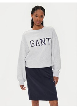 Gant Bluza Logo 4200840 Szary Relaxed Fit ze sklepu MODIVO w kategorii Bluzy damskie - zdjęcie 173293017