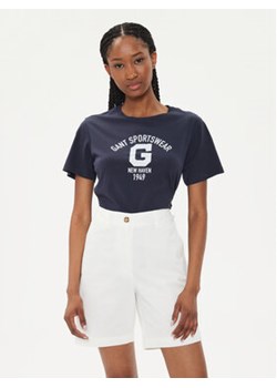 Gant T-Shirt Logo 4200849 Granatowy Regular Fit ze sklepu MODIVO w kategorii Bluzki damskie - zdjęcie 173293028