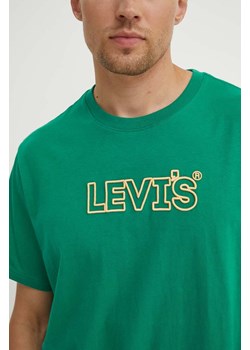 Levi&apos;s t-shirt bawełniany męski kolor zielony z nadrukiem ze sklepu ANSWEAR.com w kategorii T-shirty męskie - zdjęcie 173293216