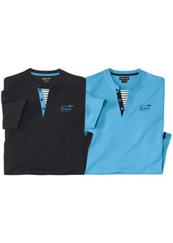 Zestaw 2 koszulek  z podwójnym kołnierzem Yachting ze sklepu Atlas For Men w kategorii T-shirty męskie - zdjęcie 173294936