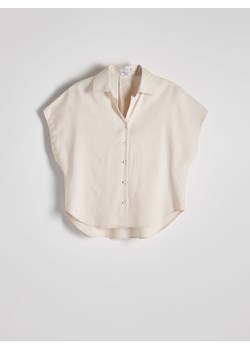 Reserved - Koszula z lnem - beżowy ze sklepu Reserved w kategorii Koszule damskie - zdjęcie 173295068