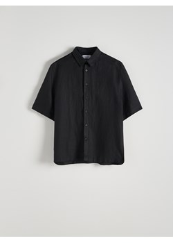 Reserved - Lniana koszula oversize - czarny ze sklepu Reserved w kategorii Koszule męskie - zdjęcie 173295307