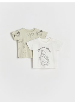 Reserved - T-shirt Kubuś Puchatek 2 pack - złamana biel ze sklepu Reserved w kategorii Koszulki niemowlęce - zdjęcie 173295319
