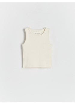Reserved - Bawełniany top - kremowy ze sklepu Reserved w kategorii Bluzki dziewczęce - zdjęcie 173295416