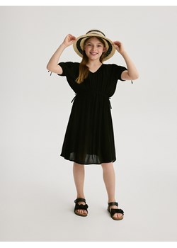 Reserved - Wiskozowa sukienka - czarny ze sklepu Reserved w kategorii Sukienki dziewczęce - zdjęcie 173295659