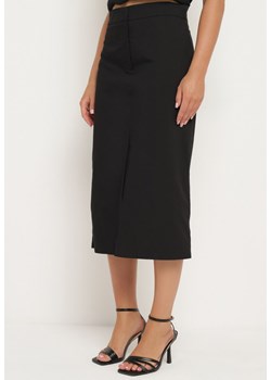 Czarna Spódnica Trapezowa z Ozdobnymi Kieszeniami Wimlea ze sklepu Born2be Odzież w kategorii Spódnice - zdjęcie 173296175