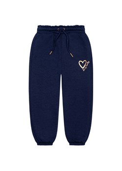 Granatowe spodnie dresowe dla dziewczynki ze sklepu 5.10.15 w kategorii Spodnie dziewczęce - zdjęcie 173296917
