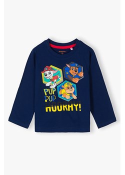Granatowy t-shirt chłopięcy bawełniany Psi Patrol ze sklepu 5.10.15 w kategorii T-shirty chłopięce - zdjęcie 173296925