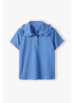 Niebieski t-shirt dziewczęcy z kołnierzykiem - Limited edition ze sklepu 5.10.15 w kategorii Bluzki dziewczęce - zdjęcie 173296929