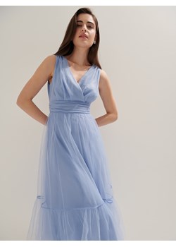 Mohito - Kopertowa sukienka midi - błękitny ze sklepu Mohito w kategorii Sukienki - zdjęcie 173297105