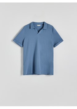 Reserved - Strukturalna koszulka polo regular - jasnoniebieski ze sklepu Reserved w kategorii T-shirty męskie - zdjęcie 173297615