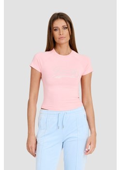 JUICY COUTURE Różowy t-shirt Retroshrunken Tee, Wybierz rozmiar M ze sklepu outfit.pl w kategorii Bluzki damskie - zdjęcie 173297898