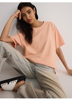 Reserved - T-shirt oversize z nadrukiem - jasnopomarańczowy ze sklepu Reserved w kategorii Bluzki damskie - zdjęcie 173299455