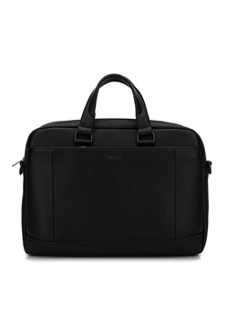 Męska torba na laptopa 15,6” z ekoskóry dwukomorowa czarna ze sklepu WITTCHEN w kategorii Torby na laptopa - zdjęcie 173299747