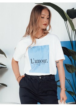 T-shirt damski LAMOUR biały Dstreet RY2587 ze sklepu DSTREET.PL w kategorii Bluzki damskie - zdjęcie 173299946