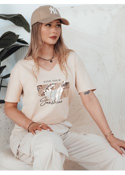 T-shirt damski SUNSHINE brzoskwiniowy Dstreet RY2626 ze sklepu DSTREET.PL w kategorii Bluzki damskie - zdjęcie 173299985