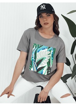 T-shirt damski z nadrukiem MUYUMBA grafitowy Dstreet RY2619 ze sklepu DSTREET.PL w kategorii Bluzki damskie - zdjęcie 173300035