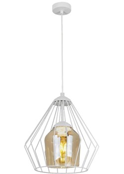 Biała druciana lampa wisząca nad stół - A287-Okri ze sklepu Edinos.pl w kategorii Lampy wiszące - zdjęcie 173300547
