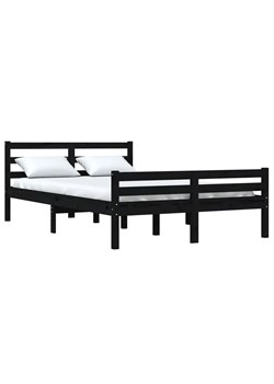 Drewniane czarne łóżko dwuosobowe 160x200 - Aviles 6X ze sklepu Edinos.pl w kategorii Łóżka i materace - zdjęcie 173300668