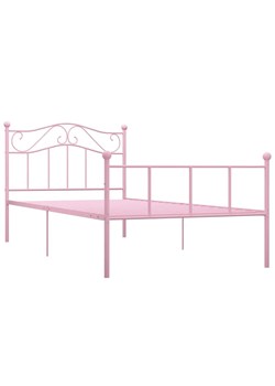 Różowe minimalistyczne łóżko z metalu 90x200 cm - Fiosa ze sklepu Edinos.pl w kategorii Łóżka i materace - zdjęcie 173300719