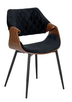 Loftowe krzesło z drewna giętego czarny + orzech - Zerti ze sklepu Edinos.pl w kategorii Krzesła - zdjęcie 173300776