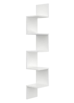 Biała narożna półka ścienna 5 poziomow - Lexy 4X ze sklepu Edinos.pl w kategorii Półki - zdjęcie 173300868