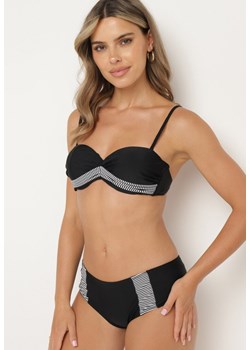Czarne Dwuczęściowe Bikini Stanik z Ozdobnymi Wiązaniami Majtki Figi Quidia ze sklepu Born2be Odzież w kategorii Stroje kąpielowe - zdjęcie 173301459