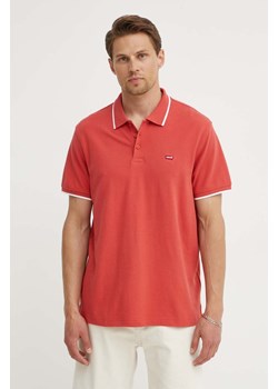 Levi&apos;s polo bawełniane kolor czerwony ze sklepu ANSWEAR.com w kategorii T-shirty męskie - zdjęcie 173301948
