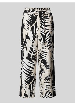 Spodnie materiałowe o rozkloszowanym kroju ze wzorem na całej powierzchni ze sklepu Peek&Cloppenburg  w kategorii Spodnie damskie - zdjęcie 173302187