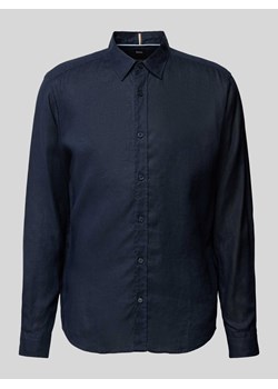 Koszula lniana o kroju regular fit z kołnierzykiem typu kent model ‘Liam’ ze sklepu Peek&Cloppenburg  w kategorii Koszule męskie - zdjęcie 173302277