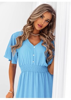 Niebieska sukienka maxi z ozdobnymi guzikami Maxinne - niebieski ze sklepu pakuten.pl w kategorii Sukienki - zdjęcie 173302539