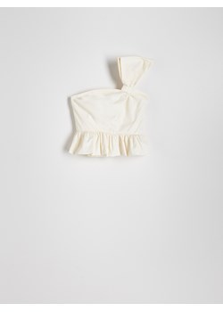 Reserved - Top z baskinką - złamana biel ze sklepu Reserved w kategorii Bluzki damskie - zdjęcie 173303315