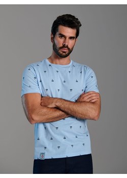 Sinsay - Koszulka z nadrukiem - niebieski ze sklepu Sinsay w kategorii T-shirty męskie - zdjęcie 173304269