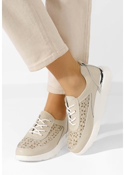 Beżowe sneakersy damskie Calyse ze sklepu Zapatos w kategorii Półbuty damskie - zdjęcie 173304577