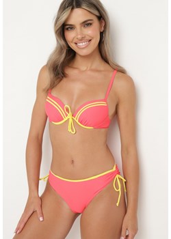 Różowe Bikini z Usztywnianymi Miseczkami i Ozdobnym Wiązaniem Aneviana ze sklepu Born2be Odzież w kategorii Stroje kąpielowe - zdjęcie 173305057