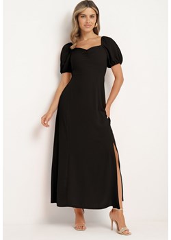 Czarna Koktajlowa Sukienka Typu Hiszpanka z Rozcięciem Vikita ze sklepu Born2be Odzież w kategorii Sukienki - zdjęcie 173305089