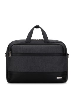 Męska torba na laptopa 15,6” z lamówką z ekoskóry czarna ze sklepu WITTCHEN w kategorii Torby na laptopa - zdjęcie 173307086