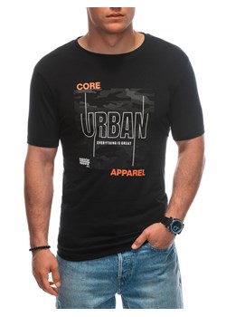 T-shirt męski z nadrukiem 1951S - czarny ze sklepu Edoti w kategorii T-shirty męskie - zdjęcie 173307869