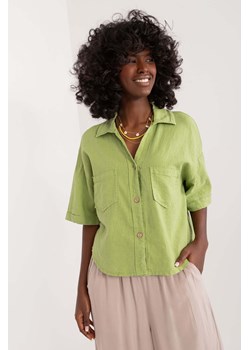 Rozpinana koszula damska oversize jasnozielona ze sklepu 5.10.15 w kategorii Koszule damskie - zdjęcie 173307998