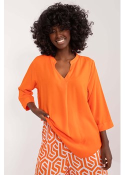 Luźna pomarańczowa koszula damska z wiskozy Sublevel ze sklepu 5.10.15 w kategorii Bluzki damskie - zdjęcie 173307999