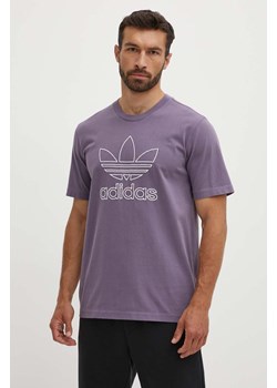 adidas Originals t-shirt bawełniany Trefoil Tee męski kolor fioletowy z aplikacją IR7992 ze sklepu ANSWEAR.com w kategorii T-shirty męskie - zdjęcie 173310287