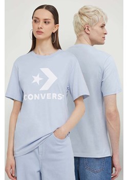 Converse t-shirt bawełniany kolor niebieski z nadrukiem ze sklepu ANSWEAR.com w kategorii T-shirty męskie - zdjęcie 173310416