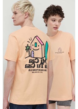 On Vacation t-shirt bawełniany Mi Casa kolor pomarańczowy z nadrukiem OVC T149 ze sklepu ANSWEAR.com w kategorii T-shirty męskie - zdjęcie 173310468