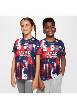 Przedmeczowa koszulka piłkarska z krótkim rękawem dla dużych dzieci Nike Dri-FIT Paris Saint-Germain Academy Pro (wersja domowa) - Niebieski ze sklepu Nike poland w kategorii T-shirty chłopięce - zdjęcie 173311227