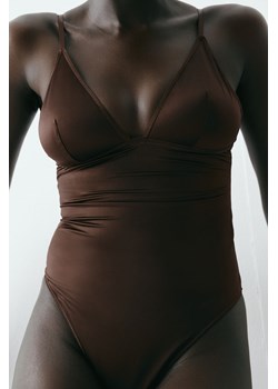H & M - Siateczkowe body thong Light Shape - Beżowy ze sklepu H&M w kategorii Body damskie - zdjęcie 173311689