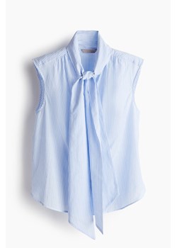 H & M - Bluzka z wiązaniem - Niebieski ze sklepu H&M w kategorii Bluzki damskie - zdjęcie 173311777