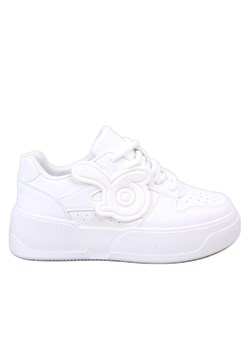 Sneakersy na platformie Broady Allwhite białe ze sklepu ButyModne.pl w kategorii Buty sportowe damskie - zdjęcie 173311879