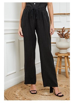 Fleur de Lin Lniane spodnie w kolorze czarnym ze sklepu Limango Polska w kategorii Spodnie damskie - zdjęcie 173312997